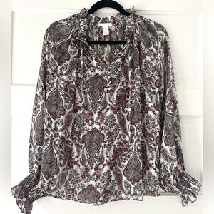 H&M Floral Paisley Print Blouse